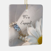 White Daisy Elegance Wir sind Verlobt Keramikornament (Rechts)