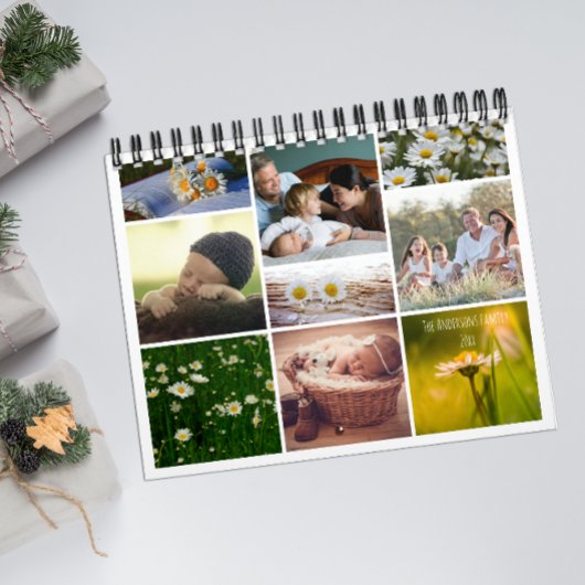 White daisy family photo for grandparents Calendar Kalender