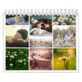 White daisy family photo for grandparents Calendar Kalender (Titelbild)