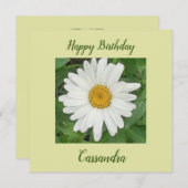 White Daisy Flat Birthday Card (Vorne/Hinten)