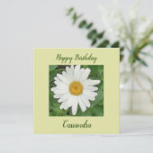 White Daisy Flat Birthday Card (Stehend Vorderseite)
