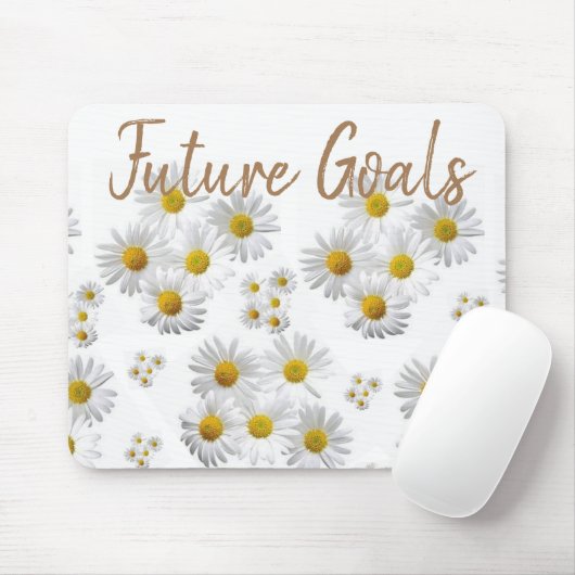 White Daisy Floral Mouse Pad! Mousepad (Mit Mouse)