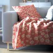 White Daisy Floral Pattern Custom Name Kissen