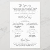 White Daisy Floral Rustic Budget Hochzeitsprogramm (Hinten)