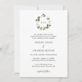White Daisy Floral Rustic Wedding Einladung (Vorderseite)