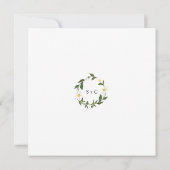 White Daisy Floral Rustic Wedding Einladung (Rückseite)