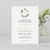White Daisy Floral Rustic Wedding Folieneinladung (Stehend vorne)