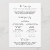 White Daisy Floral Rustic Wedding Programm (Rückseite)