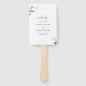 White Daisy Floral Rustic Wedding Programm Fächer (Vorderseite)