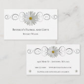White Daisy Floral Shop Business Card Visitenkarte (Vorne/Hinten)