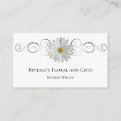 White Daisy Floral Shop Business Card Visitenkarte (Vorderseite)