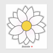 White Daisy Floral Sticker (Blatt)