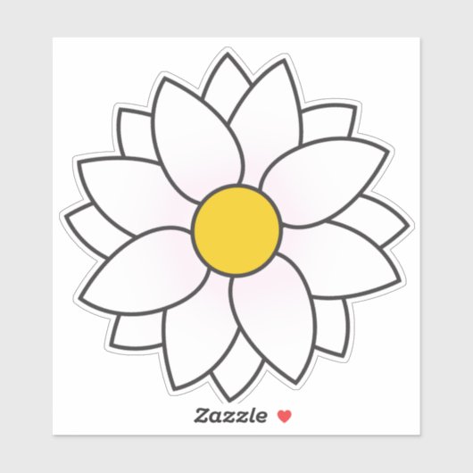 White Daisy Floral Sticker (Blatt)