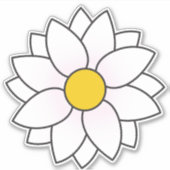 White Daisy Floral Sticker (Vorderseite)