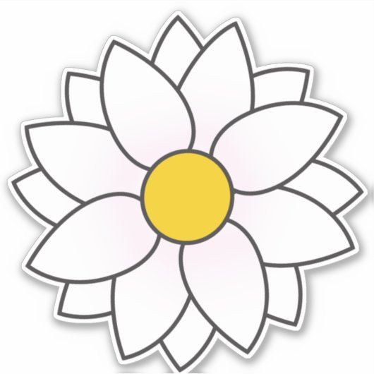 White Daisy Floral Sticker (Vorderseite)