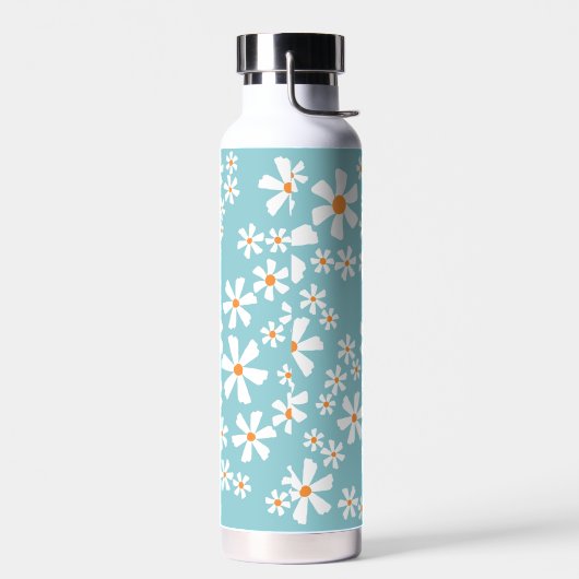 White Daisy Floral Trinkflasche (Links)