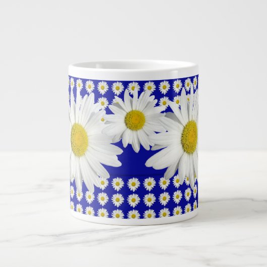 White Daisy Garden Jumbo-Tasse (Vorderseite)