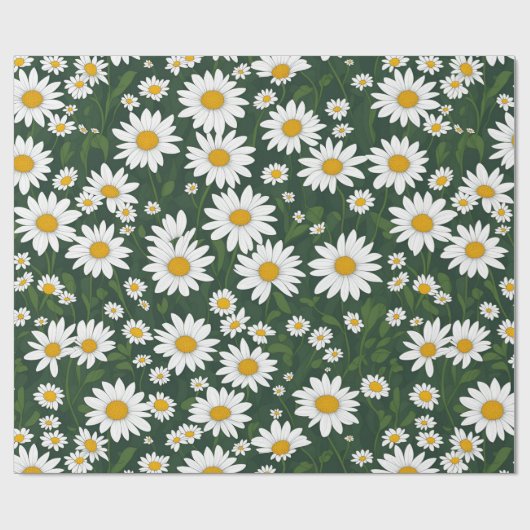 White Daisy Geschenkpapier (Flach)