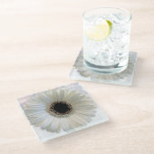 White Daisy Glasuntersetzer (Schrägansicht)