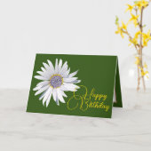 White Daisy Green Hintergrund Geburtstag Karte (Gelbe Blume)
