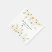 White Daisy Greenery Personalisiert Hübsch Serviette (Ecke)