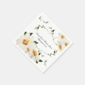 White Daisy Greenery Personalisierte Hübsche Hochz Serviette (Ecke)