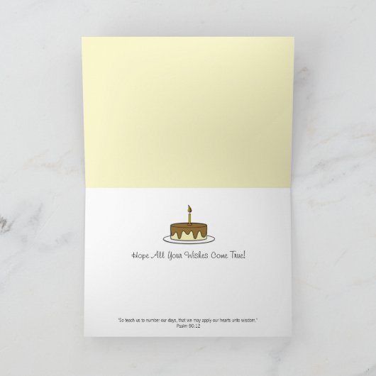 White Daisy Happy Birthday Scripting Card Karte (Innenseite)