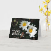 White Daisy Happy Birthday Scripting Card Karte (Gelbe Blume)