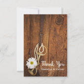 White Daisy Horse Bit Western Hochzeit Vielen Dank Dankeskarte (Vorderseite)