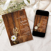 White Daisy Horse Bit Western Post Wedding Brunch Einladung