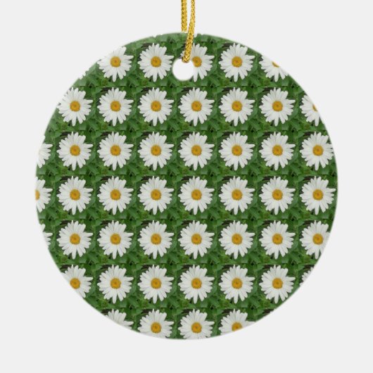 White Daisy Keramik Ornament (Vorne)