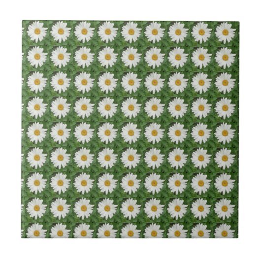 White Daisy Keramik Tile Fliese (Vorderseite)