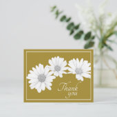 White Daisy Kette mit Mustard Background Vielen Da Postkarte (Stehend Vorderseite)