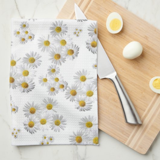 White Daisy Kitchen Handtuch (Viertel Falte)