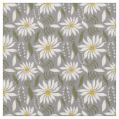 White Daisy Lavender Floral Pattern Stoff (Nahaufnahme)
