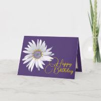 White Daisy Lila Background Geburtstag