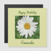 White Daisy Magnetic Birthday Card Magnetkarte (Vorne/Hinten)