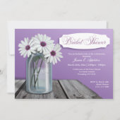 White Daisy Mason Jar Bridal Einladungen (Vorderseite)