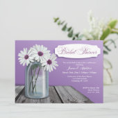 White Daisy Mason Jar Bridal Einladungen (Stehend Vorderseite)