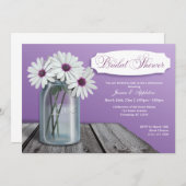 White Daisy Mason Jar Bridal Einladungen (Vorne/Hinten)