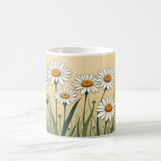 White Daisy Meadow Kaffeetasse (Mittel)