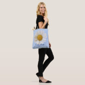 White Daisy mit Individuelle Name Light Blue Tasche (Am Model)