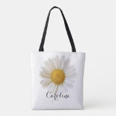 White Daisy mit Individuelle Name Tasche (Rückseite)