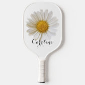 White Daisy mit Individuelle Name White Pickleball Schläger (Rückseite)