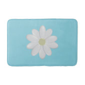 White Daisy Modern Aqua Blue Bath Mat Badematte (Vorderseite)