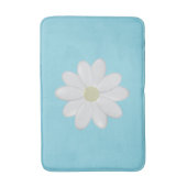 White Daisy Modern Aqua Blue Bath Mat Badematte (Vorderseite Vertikal)
