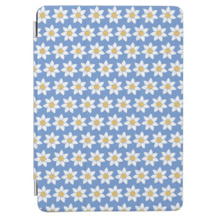 White Daisy Muster auf Blue iPad Air Hülle