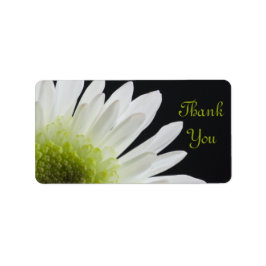 White Daisy on Black Wedding Danke Ihnen für Tags Adressaufkleber