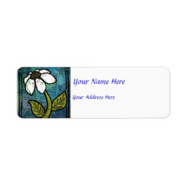 White Daisy on Blue Background - Collage