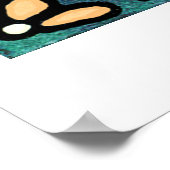 White Daisy on Blue Background - Collage Poster (Ecke)
